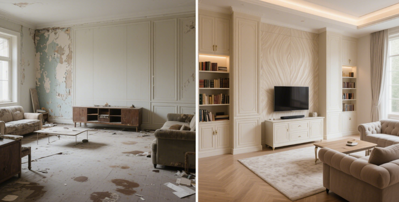Before-and-after transformation videos