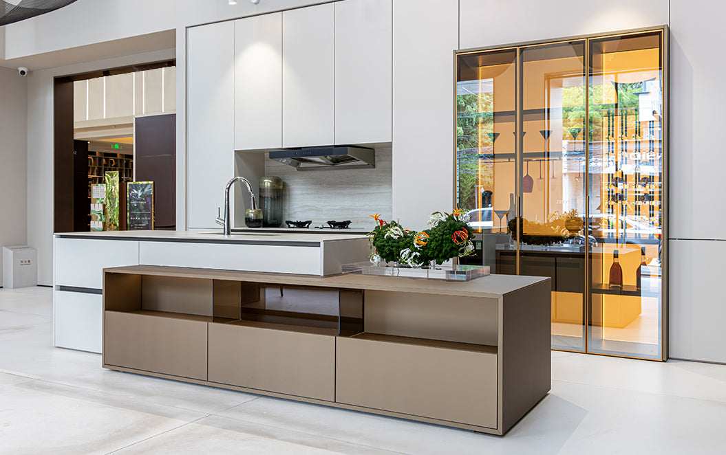 Modern Custom Kitchen with Sleek White Panels