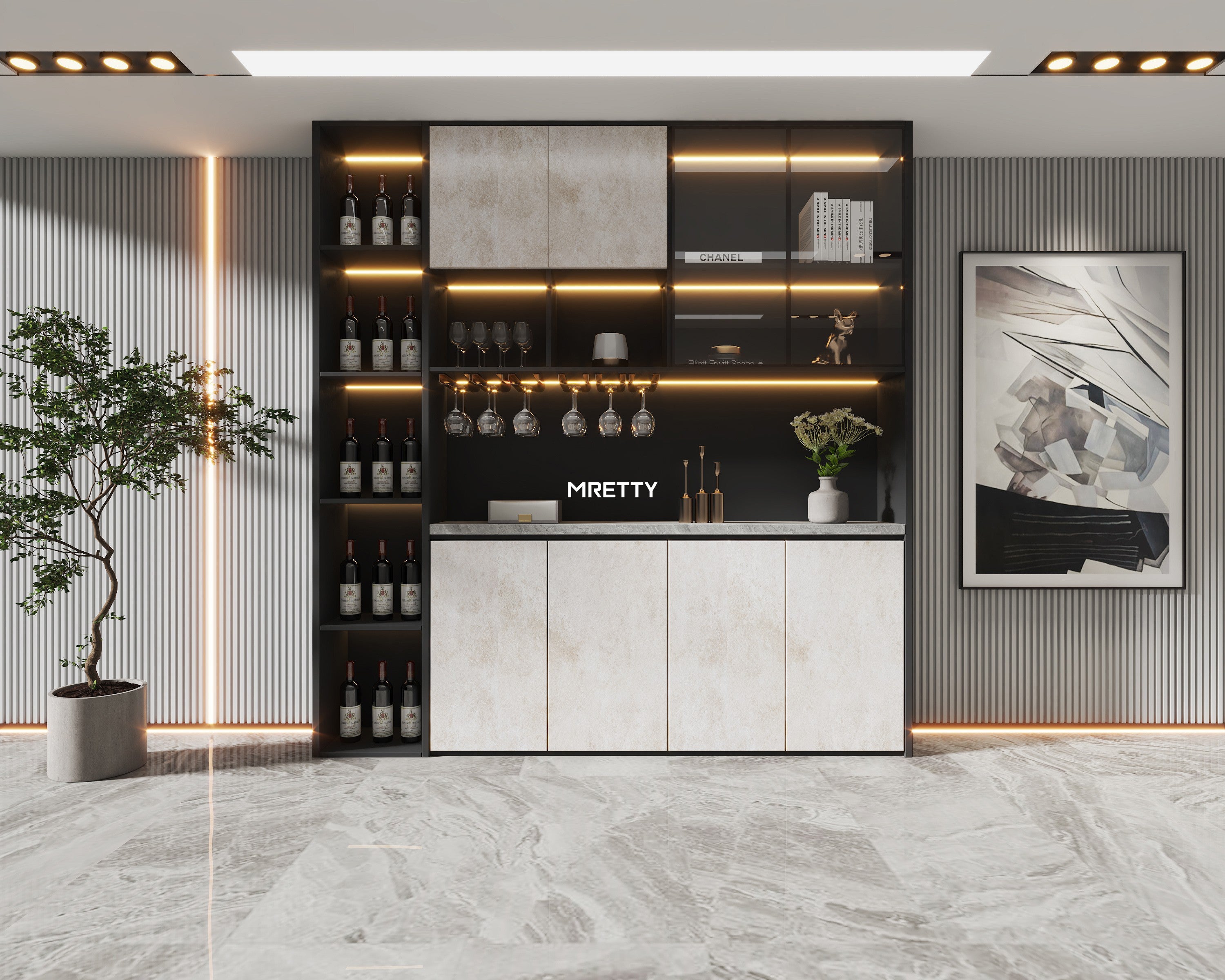 Custom Wine Cabinet Design | MRETTY Bespoke Cabinetry
