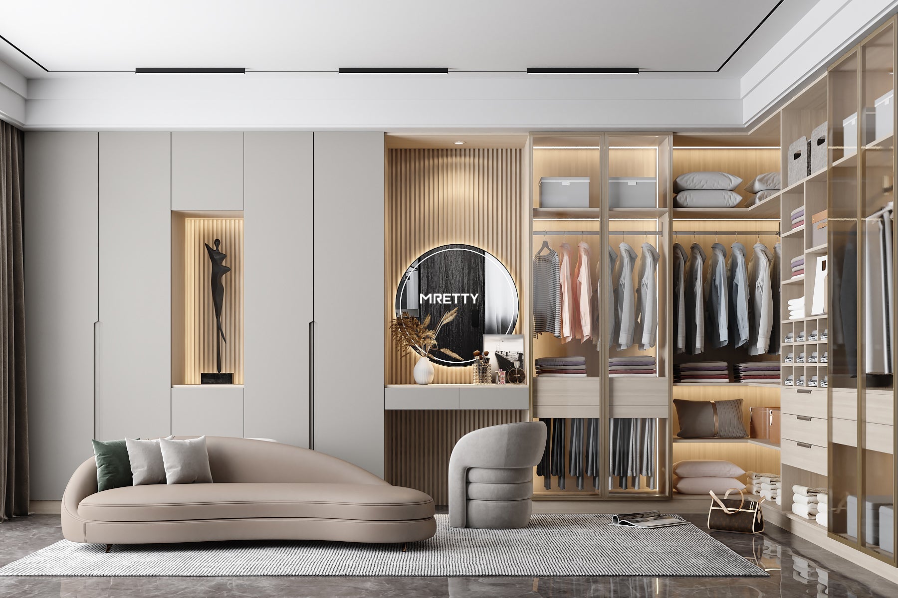 Custom Walk-In Wardrobes With Glass Doors In Singapore