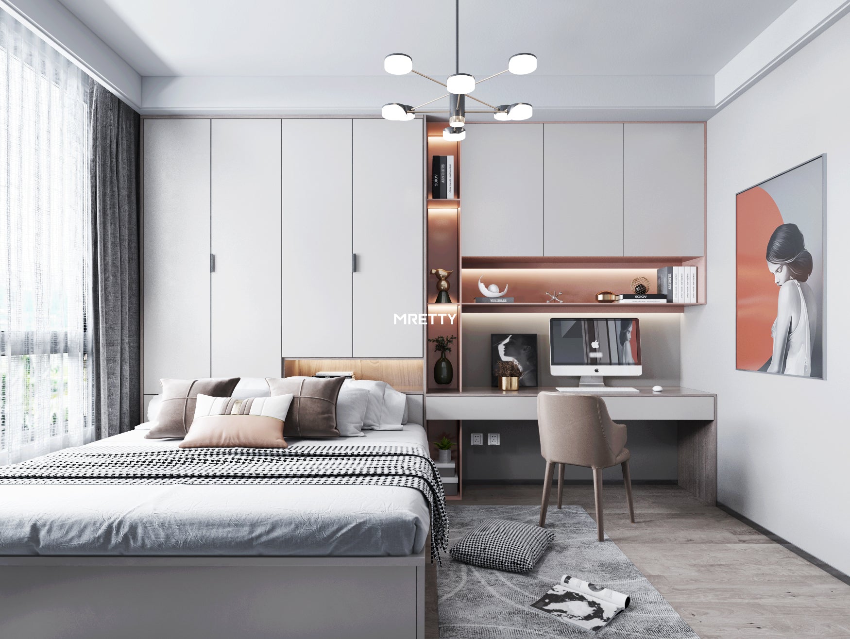Custom Bedroom Wardrobe With Mirror Doors In Singapore