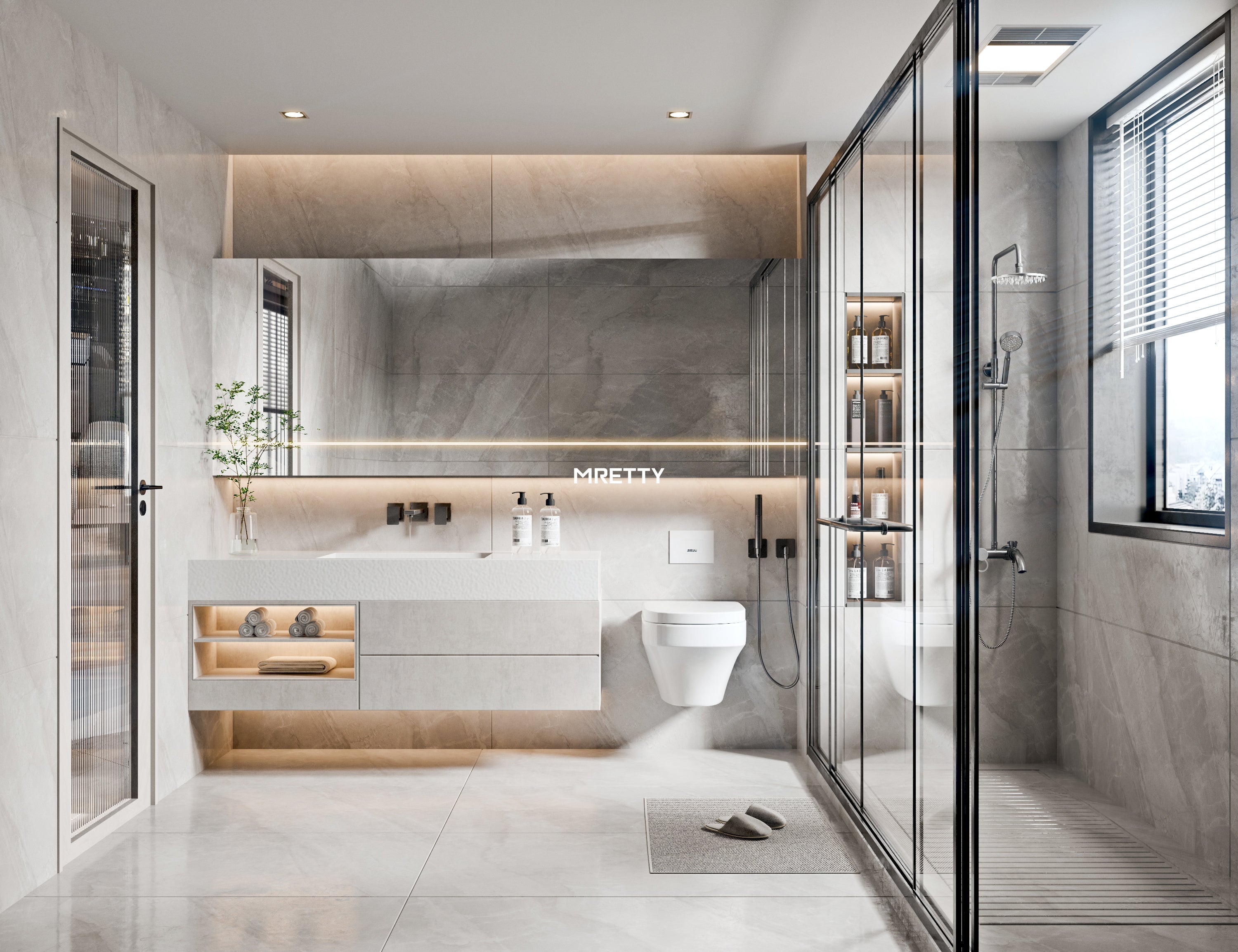 Elevate Your Space: MRETTY Custom Wooden Triple Basin Bathroom Vanities