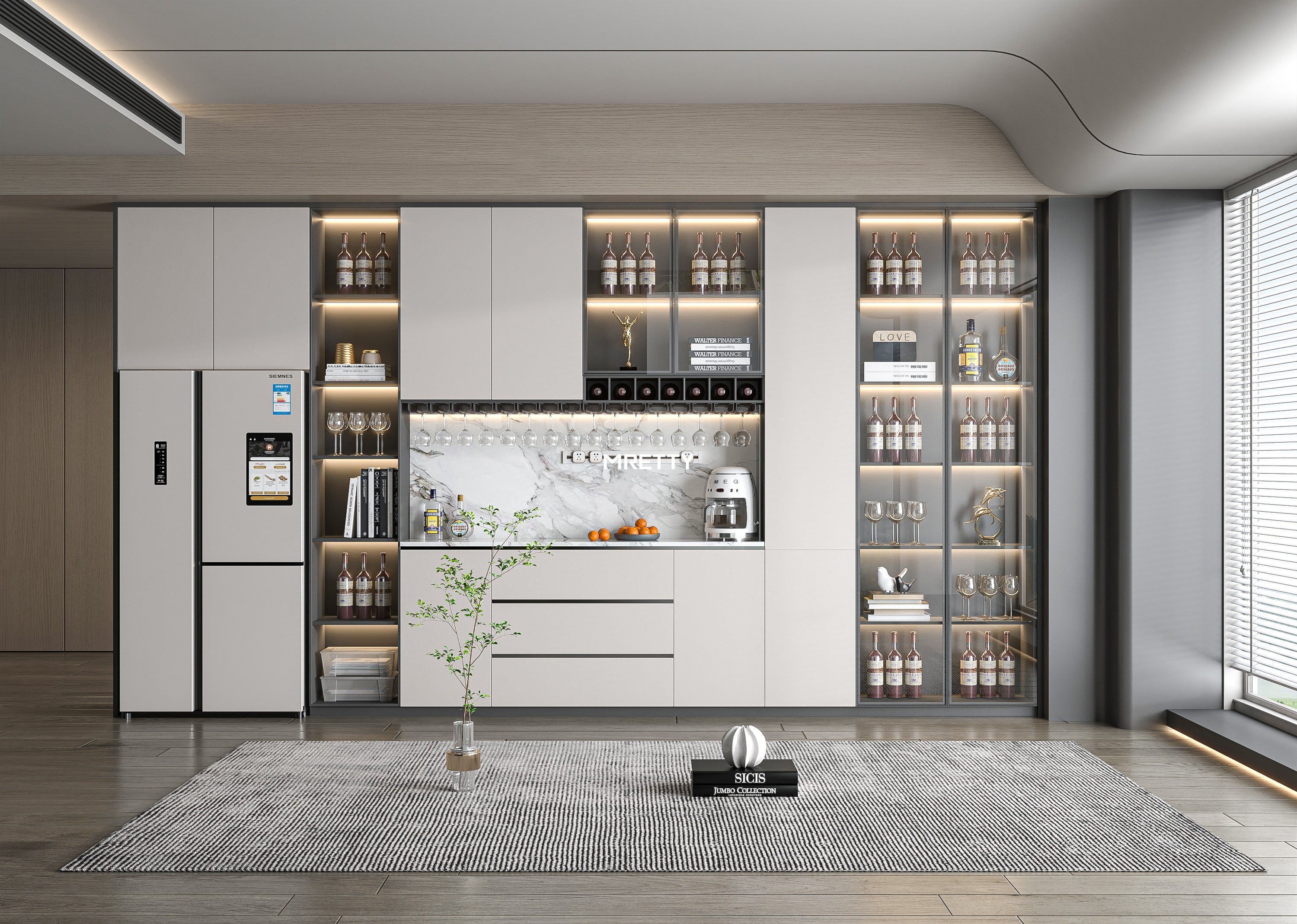 Elevating Your Home: The Art of MRETTY Wooden Home Bar Stemware Storage