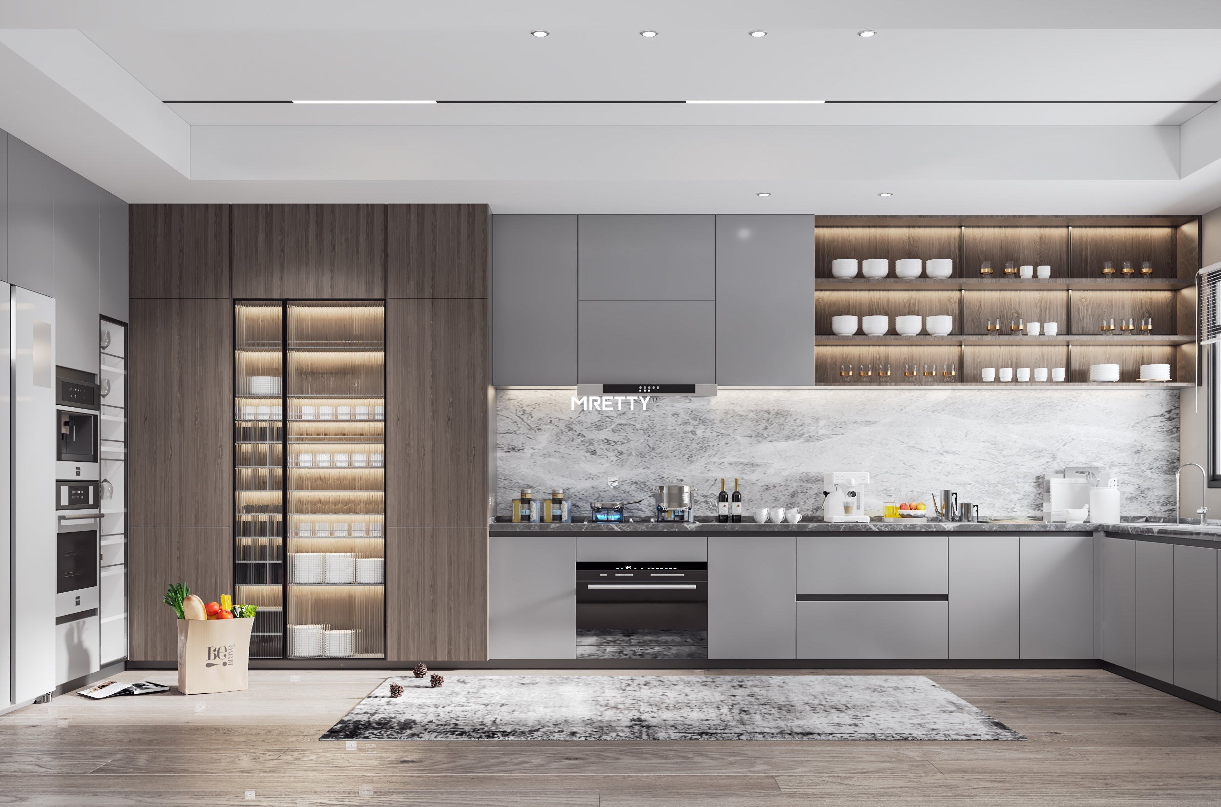 MRETTY Custom Geometric Cabinet Style: The Art of Structured Elegance
