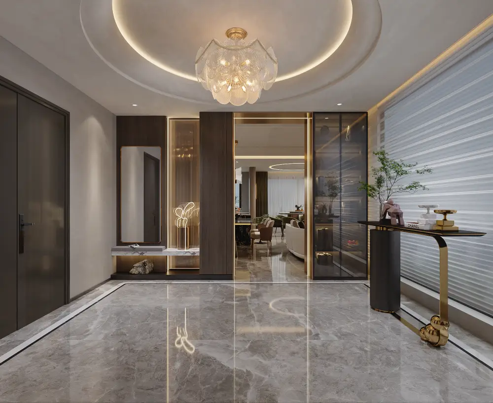 Mretty Luxe Modern Entry Hall Bespoke Cabinetry gallery image 2