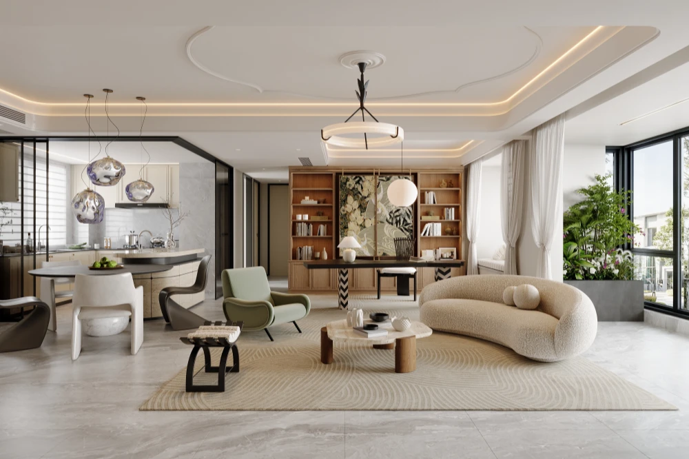 Custom Cabinet French Condo in Singapore interior view