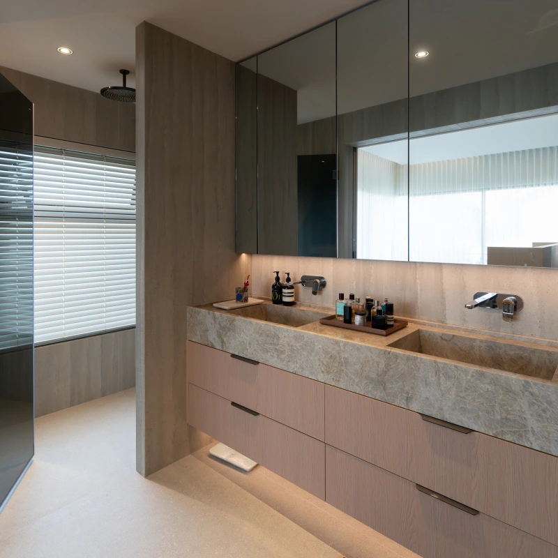 Modern Minimalist Wood-Tone Whole-Home Custom Cabinetry in Singapore featured image