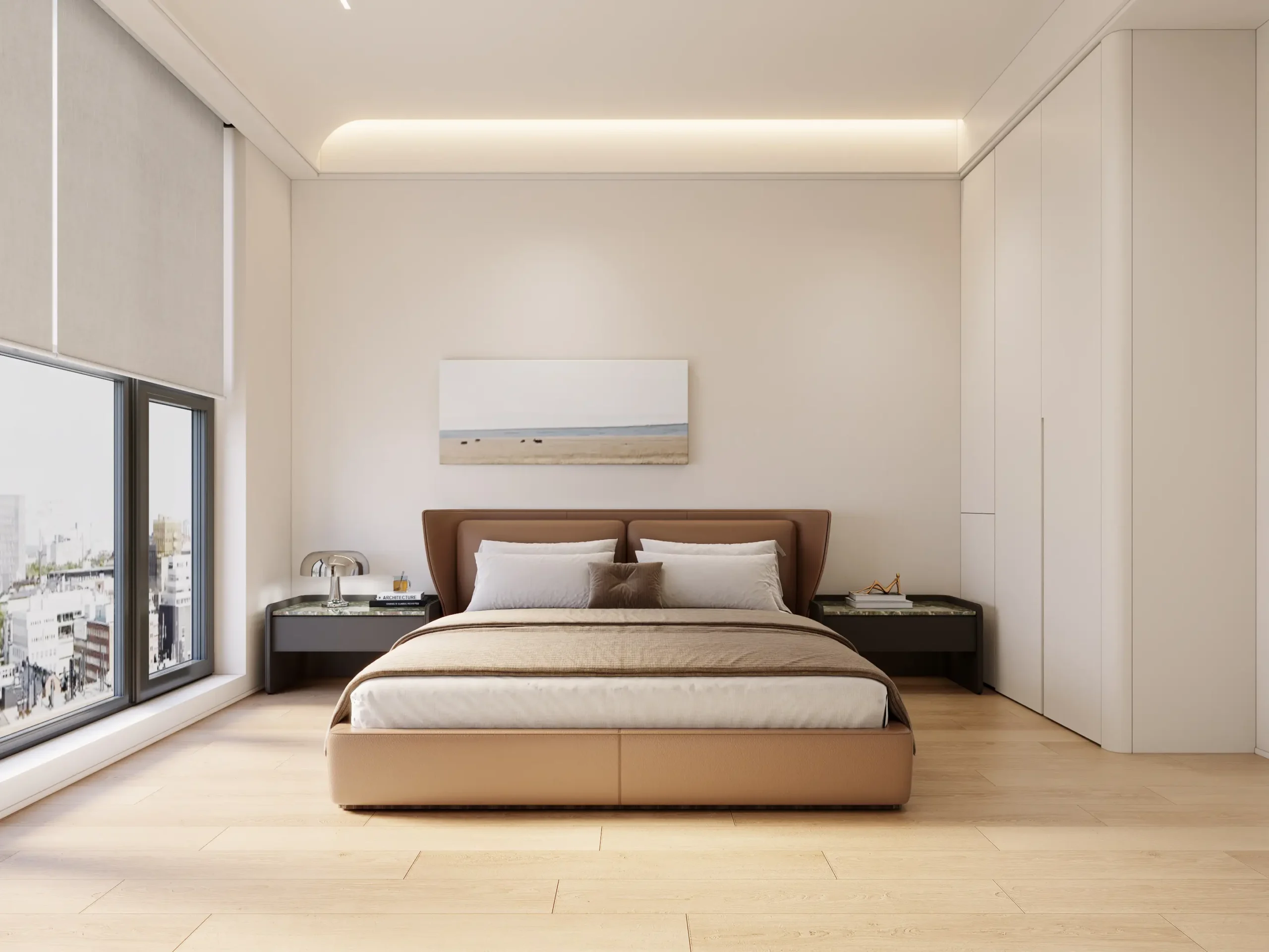 Cream-Style Condo Interior with Custom Rounded Cabinetry in Singapore featured image