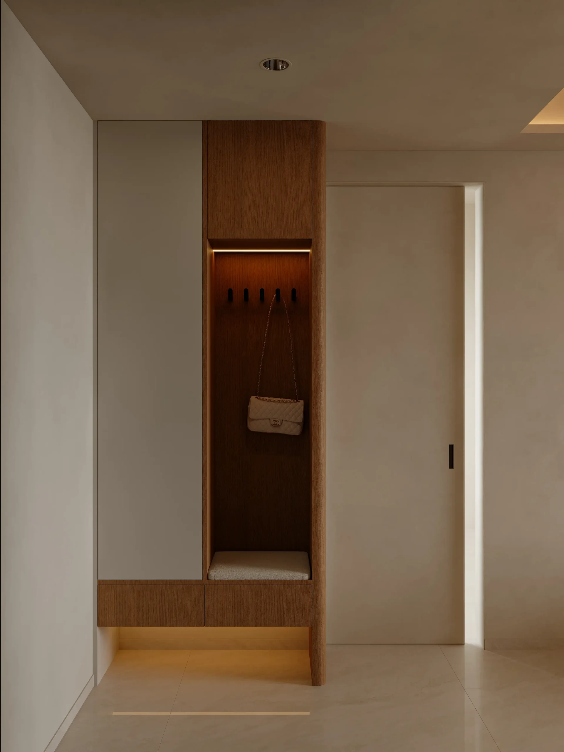 Modern Chinese Natural Wood Condo – Custom Cabinetry Project vertical view