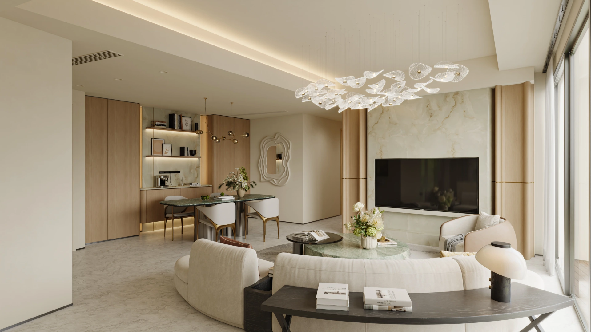 Modern Creamy Luxury Landed interior view