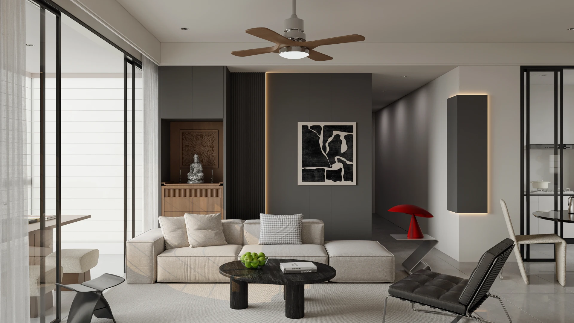 Modern Minimalist White Custom Cabinetry – Whole-Home Project interior view