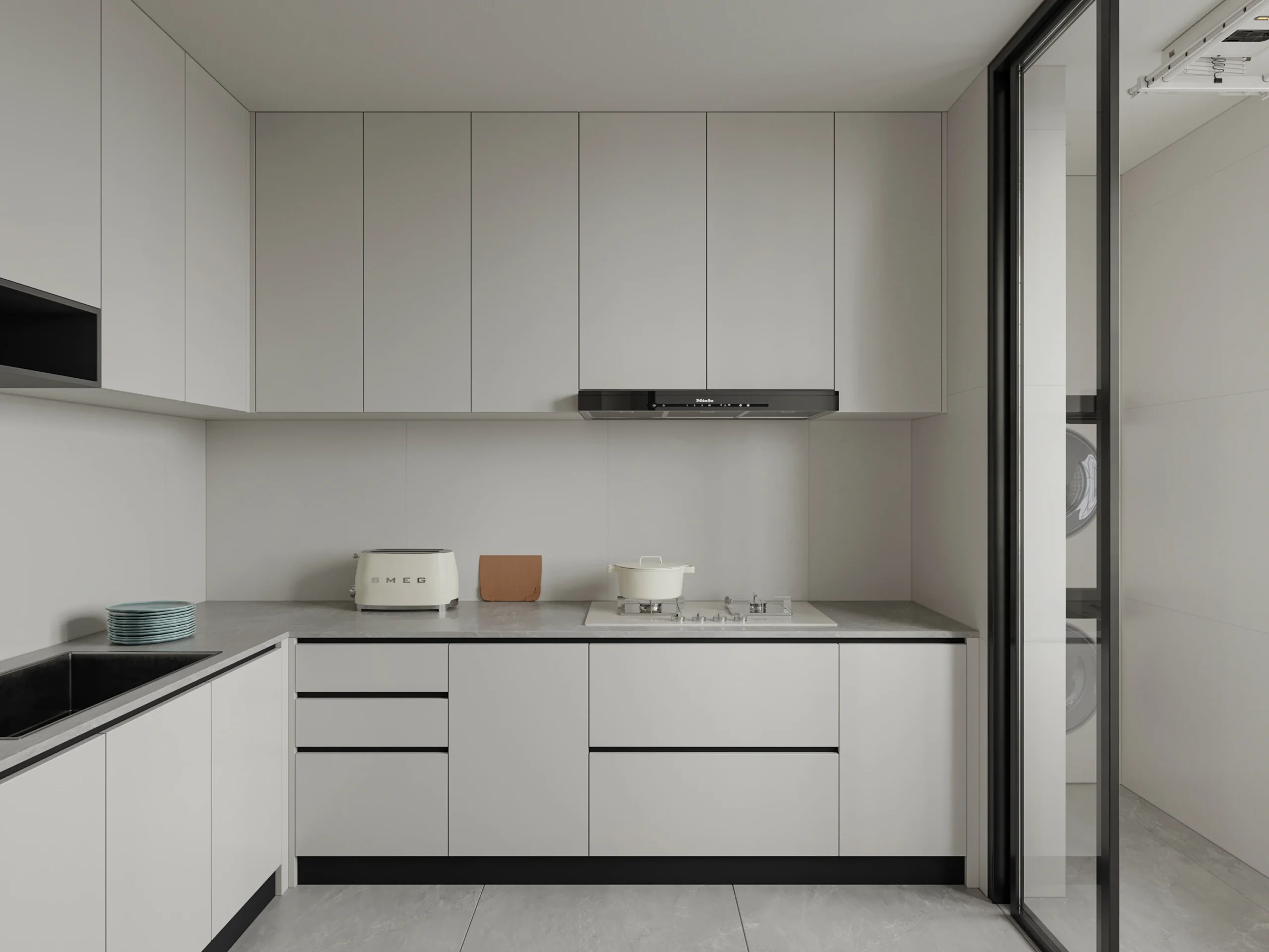 Modern Minimalist White Custom Cabinetry – Whole-Home Project gallery image 1