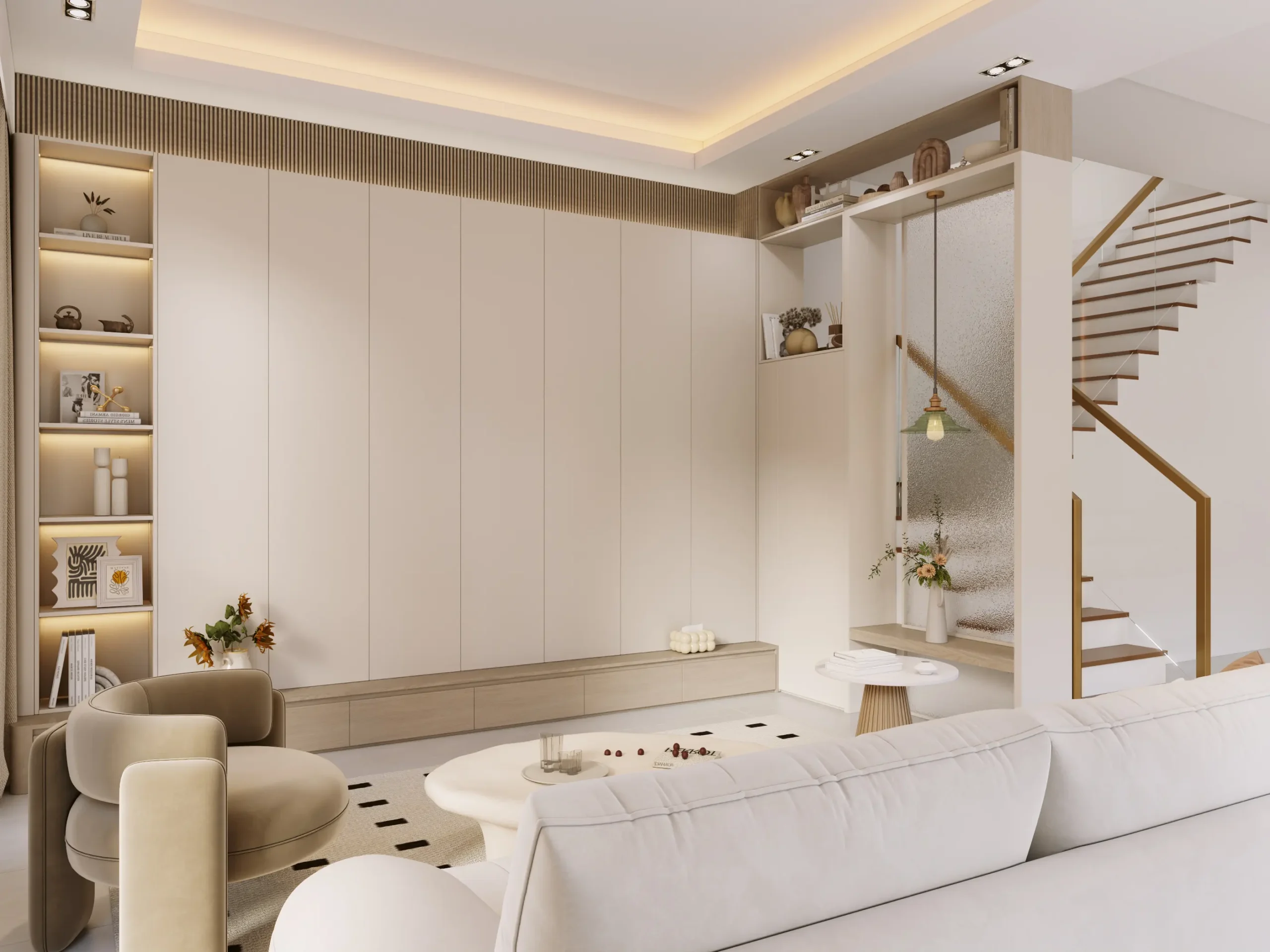 Modern Natural Wood Duplex Condo – Custom Cabinetry Project gallery image 1