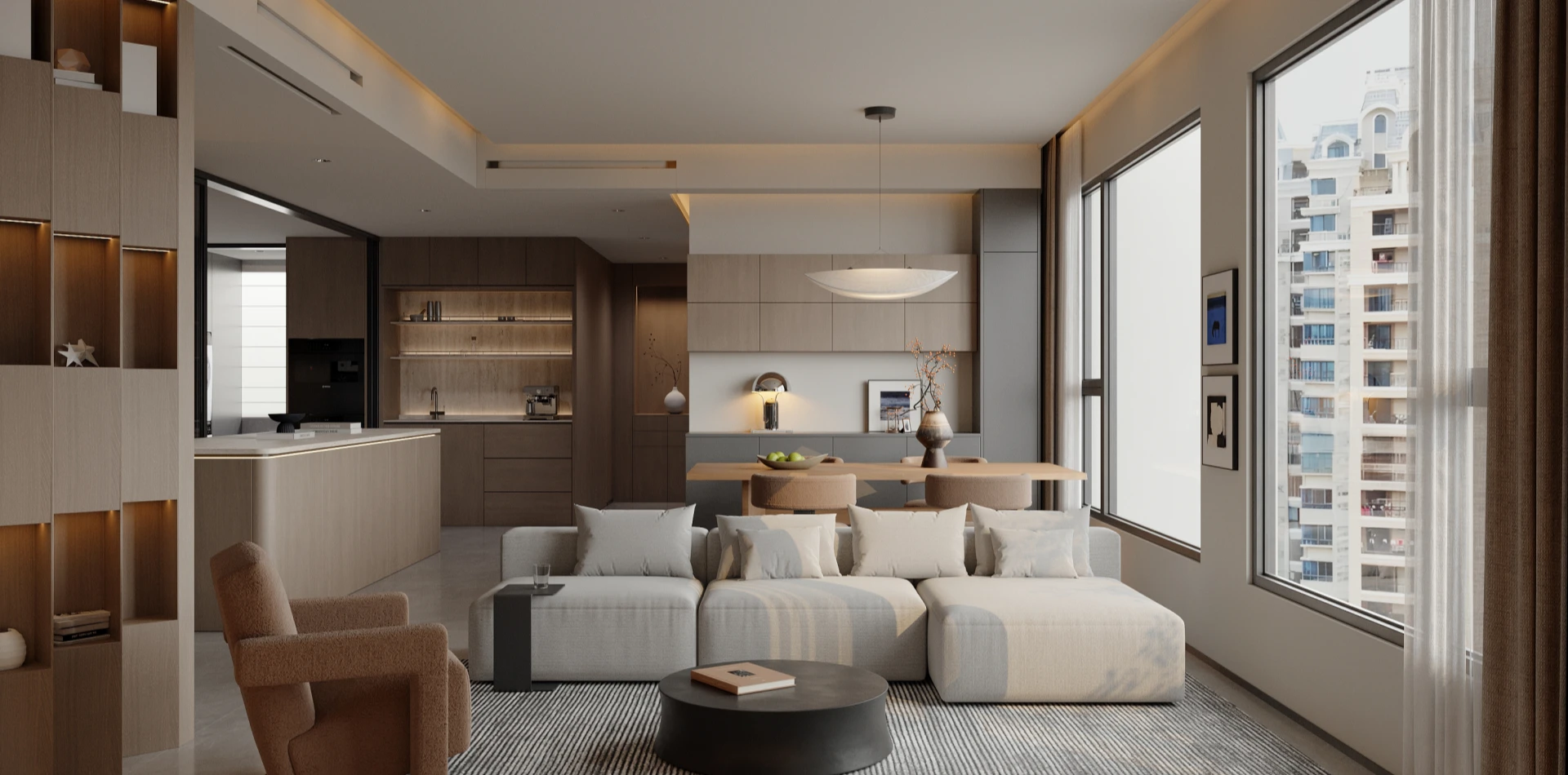 Natural Wood Italian Minimalist Condo with Custom Wardrobes gallery image 1