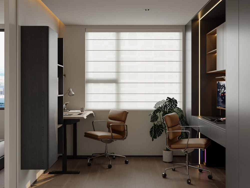 Natural Wood Italian Minimalist Condo with Custom Wardrobes interior view
