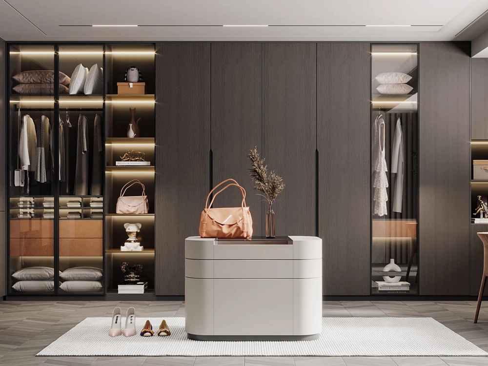 Walk-in wardrobe and built-in wardrobe